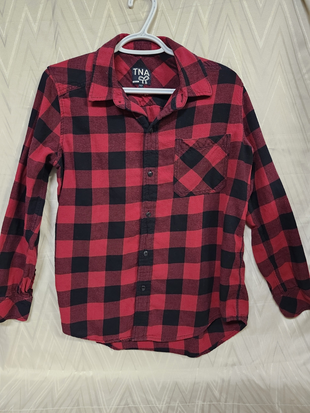 TNA Red and Black Buffalo Plaid Button-Down Shirt